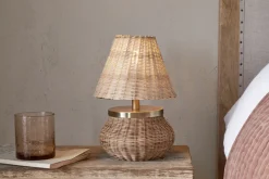 Bedside Lamps|Table Lamps^Nkuku Cija Rattan Table Lamp - Natural