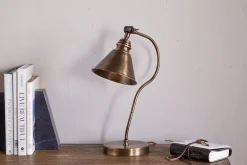Desk Lamps^Nkuku Damba Desk Lamp - Antique Brass