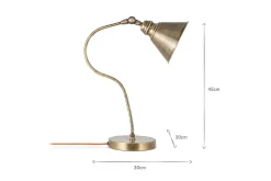 Desk Lamps^Nkuku Damba Desk Lamp - Antique Brass
