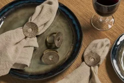 Table Settings & Linens|Christmas Table^Nkuku Dankuni Napkin Rings - Antique Brass (Set of 4)