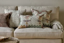 Decorative Home Accessories|Bedroom Textiles^Nkuku Dantri Jute & Cotton Cushion Cover - Soft Grey