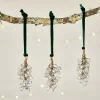 New Christmas|Bright Christmas^Nkuku Danvi Glass Drop Baubles - Brass & Clear (Set of 3)