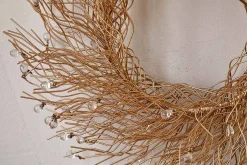 Wreaths & Garlands|New Christmas^Nkuku Danvi Glass Drop Wreath - Brass & Clear