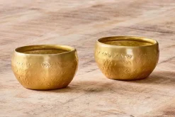Candle Holders|Candles & Candleholders^Nkuku Darani Tealights - Antique Brass (Set of 2)
