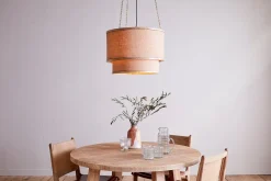 Pendant Shades|Pendant Lighting^Nkuku Darat Mango Wood & Jute Pendant - Natural