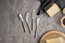 Serving Cutlery|Cheese Board & Knives^Nkuku Darsa Cheese Knife Set - Brushed Silver (Set of 4)