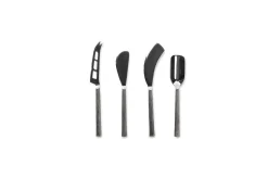 Serving Cutlery|Cheese Board & Knives^Nkuku Darsa Cheese Knife Set - Brushed Silver (Set of 4)