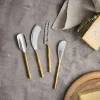 Cheese Board & Knives|Serving Cutlery^Nkuku Darsa Cheese Knife Set - Brushed Gold (Set of 4)