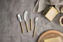 Cheese Board & Knives|Serving Cutlery^Nkuku Darsa Cheese Knife Set - Brushed Gold (Set of 4)