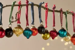 Baubles & Tree Decorations|Bright Christmas^Nkuku Dew Drop Baubles - - (Set of 12) Mixed Antique