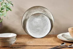 Plates^Nkuku Dhanuk Ceramic Side Plate - Cream
