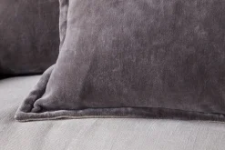 Bedroom Textiles|Cushions^Nkuku Dhara Velvet Cushion Cover - Charcoal