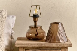 Table Lamps|Bedroom^Nkuku Dimalai Recycled Glass Table Lamp - Brown Smoke