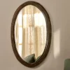 Round Mirrors|Wall Mirrors^Nkuku Drishti Oval Iron Mirror - Antique Black - Small