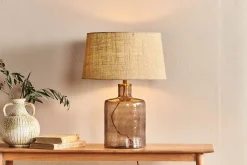 Bedside Lamps|Table Lamps^Nkuku Edina Recycled Glass Table Lamp - - Small Smoke Brown