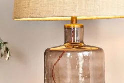 Bedside Lamps|Table Lamps^Nkuku Edina Recycled Glass Table Lamp - - Small Smoke Brown
