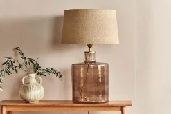 Bedside Lamps|Table Lamps^Nkuku Edina Recycled Glass Table Lamp - - Large Smoke Brown