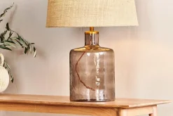 Bedside Lamps|Table Lamps^Nkuku Edina Recycled Glass Table Lamp - - Large Smoke Brown