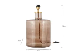 Bedside Lamps|Table Lamps^Nkuku Edina Recycled Glass Table Lamp - - Large Smoke Brown