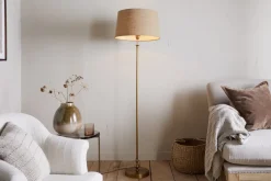 Floor Lamps^Nkuku Ehadi Antique Floor Lamp - Antique Brass