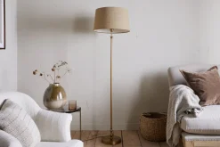 Floor Lamps^Nkuku Ehadi Antique Floor Lamp - Antique Brass