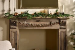 Wreaths & Garlands|Winter Berries^Nkuku Ekiti Bauble Garland - Antique Gold & Rust