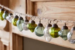 Wreaths & Garlands|Baubles & Tree Decorations^Nkuku Ekiti Bauble Garland - Mixed Green & Clear