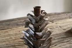 Christmas Table|New Christmas^Nkuku Elagalu Pine Cone Candle Holder - Zinc