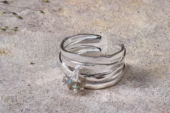 Jewellery & Jewellery Boxes|Jewellery^Nkuku Elina Labradorite Ring - Silver