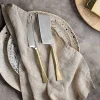 Serving Cutlery|Cheese Board & Knives^Nkuku Ena Cheese Knife Set - Brushed Gold (Set of 2)
