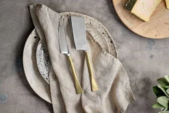Serving Cutlery|Cheese Board & Knives^Nkuku Ena Cheese Knife Set - Brushed Gold (Set of 2)