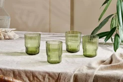 Everyday Glassware|Tumblers^Nkuku Fali Tumbler - Olive - (Set of 4)