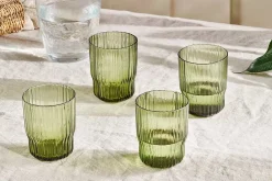 Everyday Glassware|Tumblers^Nkuku Fali Tumbler - Olive - (Set of 4)