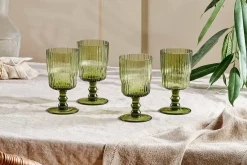 Entertaining Glasses|Wine & Champagne Glasses^Nkuku Fali Wine Glass - Olive - (Set of 4)