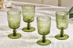 Entertaining Glasses|Wine & Champagne Glasses^Nkuku Fali Wine Glass - Olive - (Set of 4)