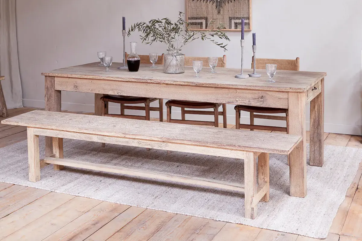 Kitchen & Dining|Dining Tables^Nkuku Fioni Reclaimed Wood Dining Table - Natural