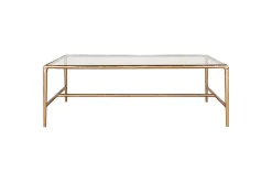 Living|Coffee Tables^Nkuku Gilasi Cast Metal & Glass Coffee Table - Antique Brass