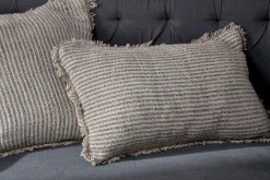 Bedroom Textiles|Cushions^Nkuku Gili Linen Cushion Cover - Dark Green & Natural