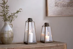 Lanterns|Candles & Candleholders^Nkuku Giva Lantern - Antique Brass