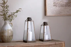 Lanterns|Candles & Candleholders^Nkuku Giva Lantern - Antique Brass