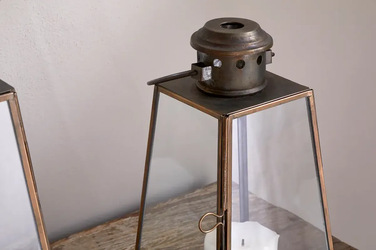 Lanterns|Candles & Candleholders^Nkuku Giva Lantern - Antique Brass