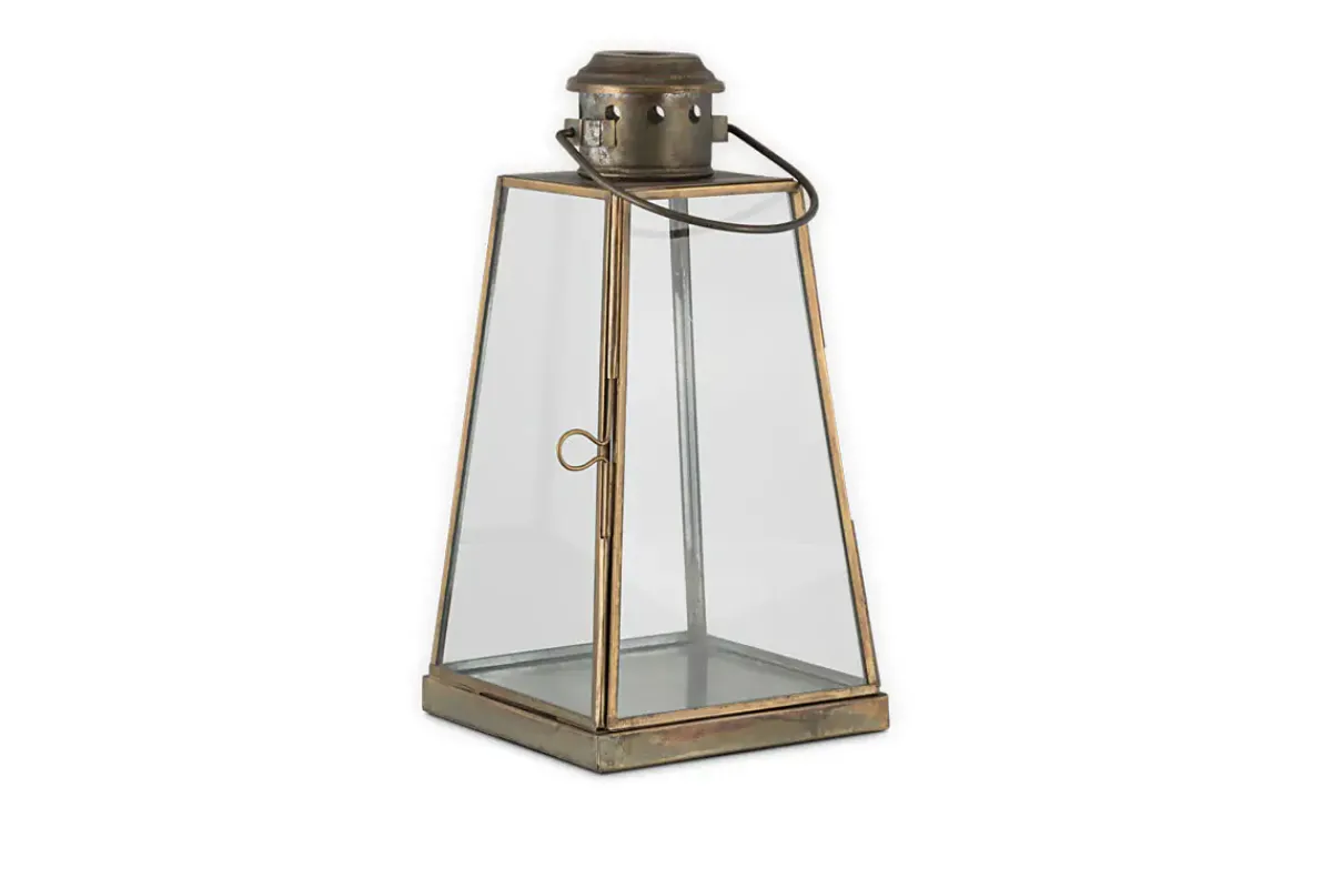 Lanterns|Candles & Candleholders^Nkuku Giva Lantern - Antique Brass