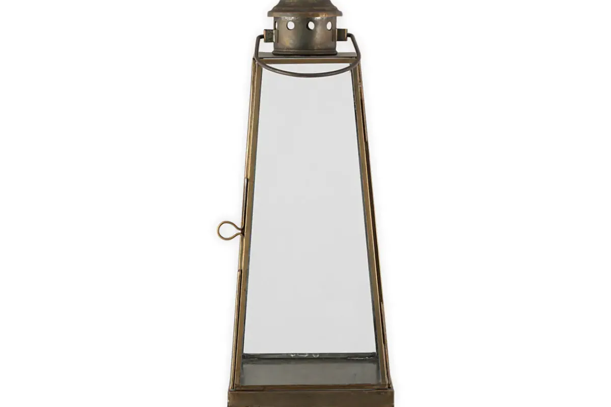 Lanterns|Candles & Candleholders^Nkuku Giva Lantern - Antique Brass