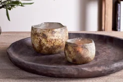 Decorative Home Accessories|Desk Accessories^Nkuku Gola Recycled Glass Tealight Holder - Antique Smoke
