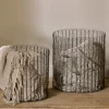 Baskets^Nkuku Gosaba Iron Basket - Aged Brass (Set of 2)