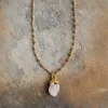 Jewellery & Jewellery Boxes|Jewellery^Nkuku Hadari Rose Quartz Necklace - Gold
