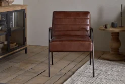 Occasional Chairs^Nkuku Hadithi Leather Occasional Chair - Chocolate Brown