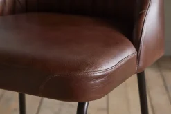 Kitchen & Dining|Bar Stools & Bar Chairs^Nkuku Harsha Leather Counter Chair - Chocolate Brown