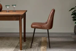 Home Office|Kitchen & Dining^Nkuku Harsha Leather Dining Chair - Chocolate Brown