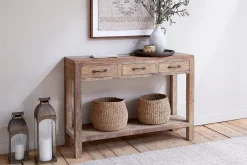 Hallway & Bootroom|Living^Nkuku Ibo Reclaimed Wood 3 Drawer Console Table - Natural